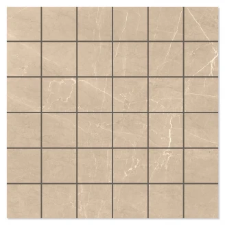 Marmor Mosaik Klinker Leto Beige Blank-Polerad Rak 30x30 (5x5) cm